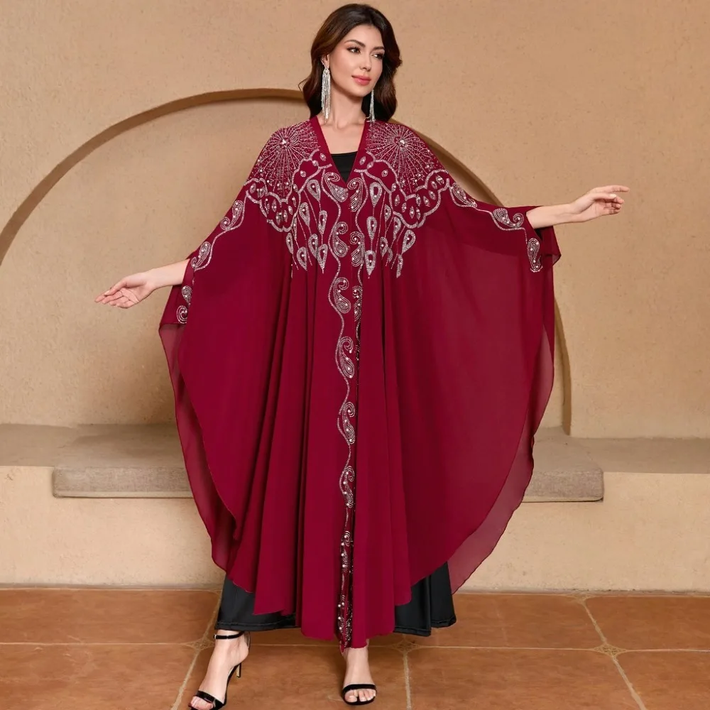 Vestido maxi de verano fino con cuentas para mujer, capas, ropa casual, ponchos, abrigos largos, sudaderas con capucha para mujer, vestidos tipo capa, vestidos, chaquetas de gasa