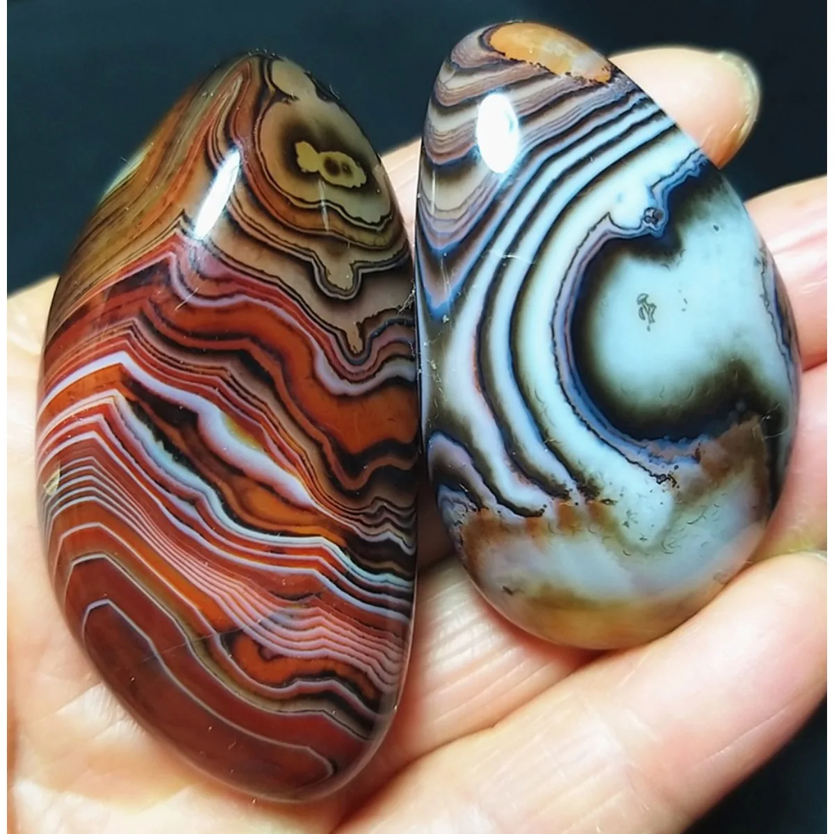 4PC Desert Stone Banded Agate Worry Stone, Decor Stone, Tumbled Polished, Birthday Gift, Natural Stone, Crystal Collection