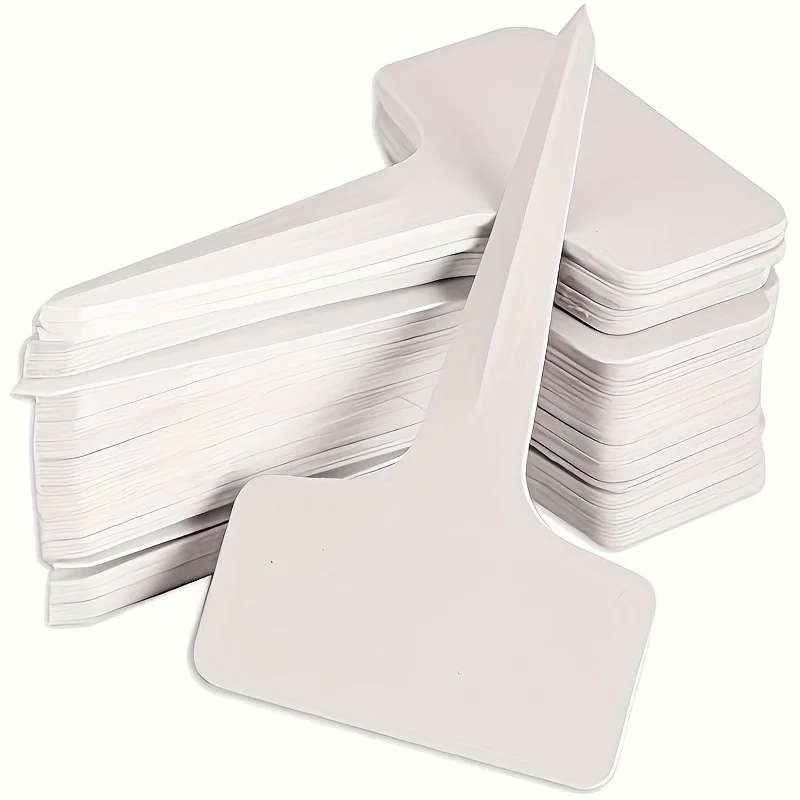 100Pcs Durable T-type Plant Labels Waterproof Plastic Garden Markers Reusable Weather Resistant Tags For Indoor Outdoor Nursery