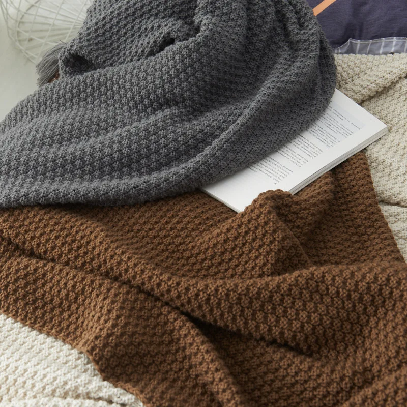 Tassel Knit Blanket Nordic Style Crochet Wrap Soft Lightweight Crib Stroller Office AC Nap Infant Swaddle Blanket