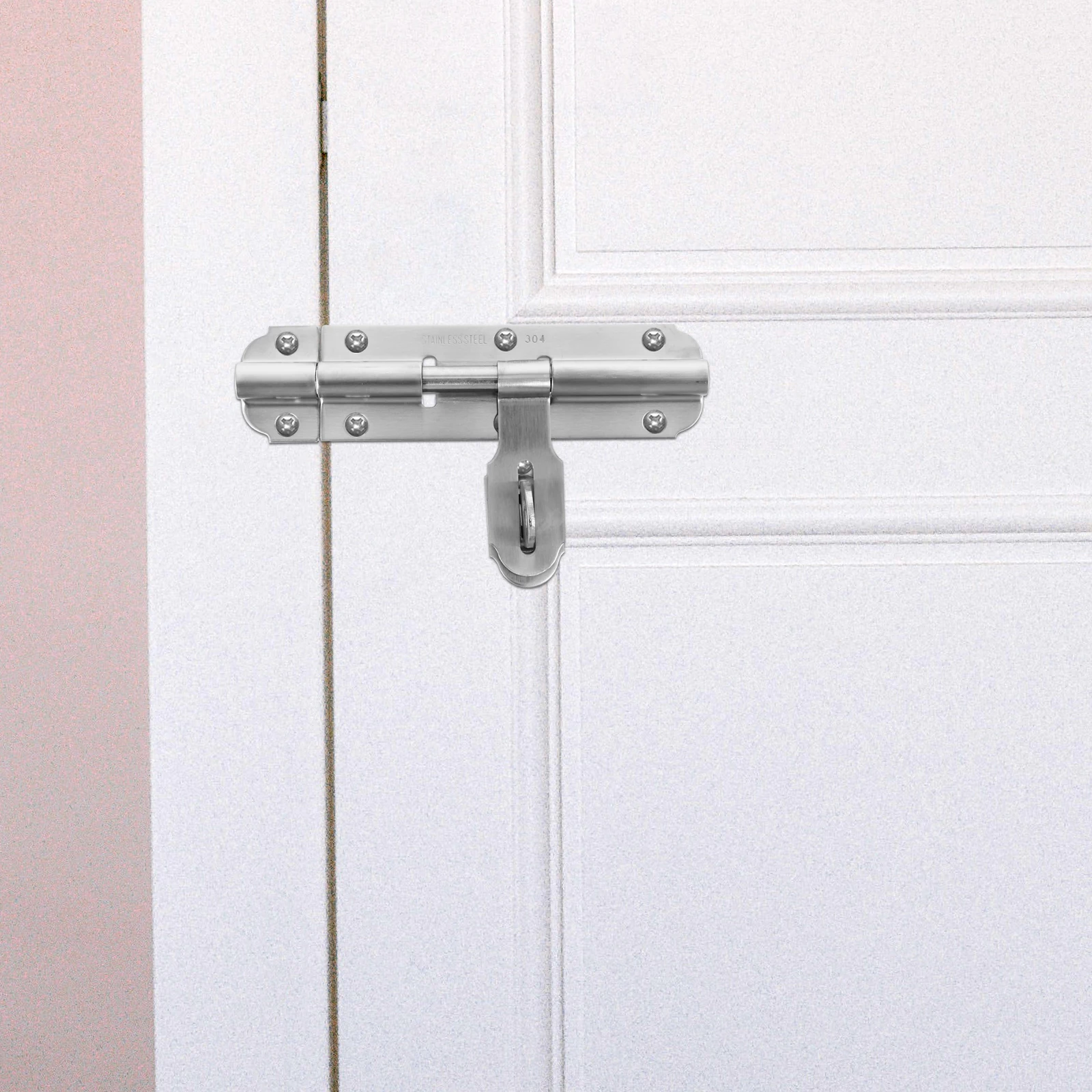 

Thickened Anti-theft Door Bolt Stainless Steel Security Latch 8 Screw Holes Vertical Horizontal Installation Garden Barn Outdoor
