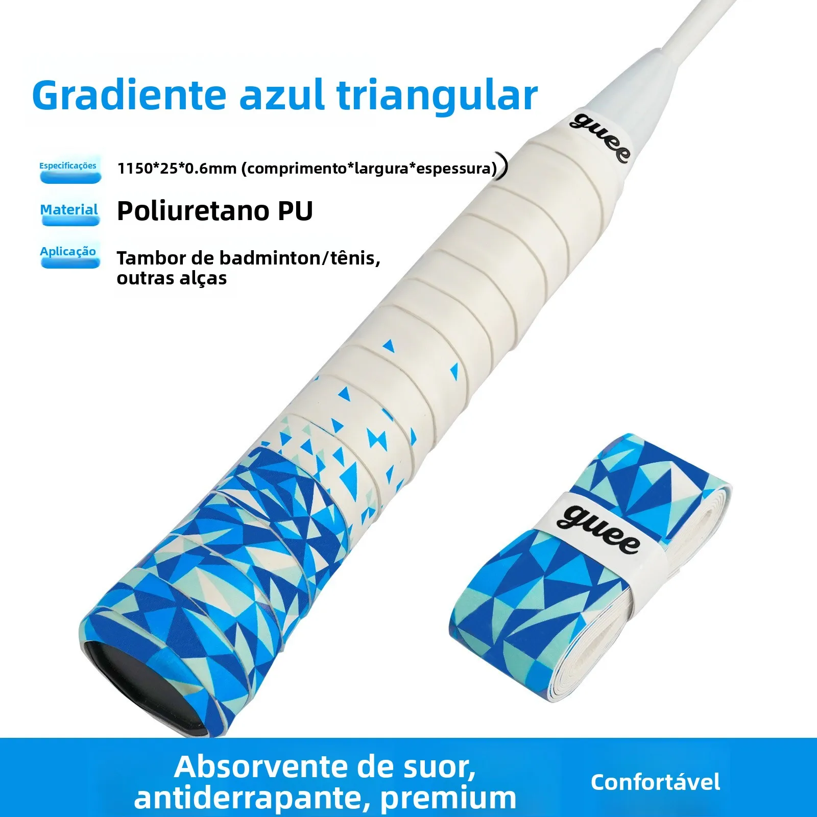 fita-de-grip-para-raquete-de-badminton-confortavel-com-gradiente-triangular-pintado-antiderrapante-duravel-absorcao-de-cho