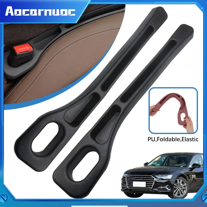 

2Pcs For Audi A6L A6 S6 RS6 C5 C6 C7 Car Seat Gap Filler Organizer PU Car Seat Gap Anti-leak Stopper Strip Slot Seat Gap Storage