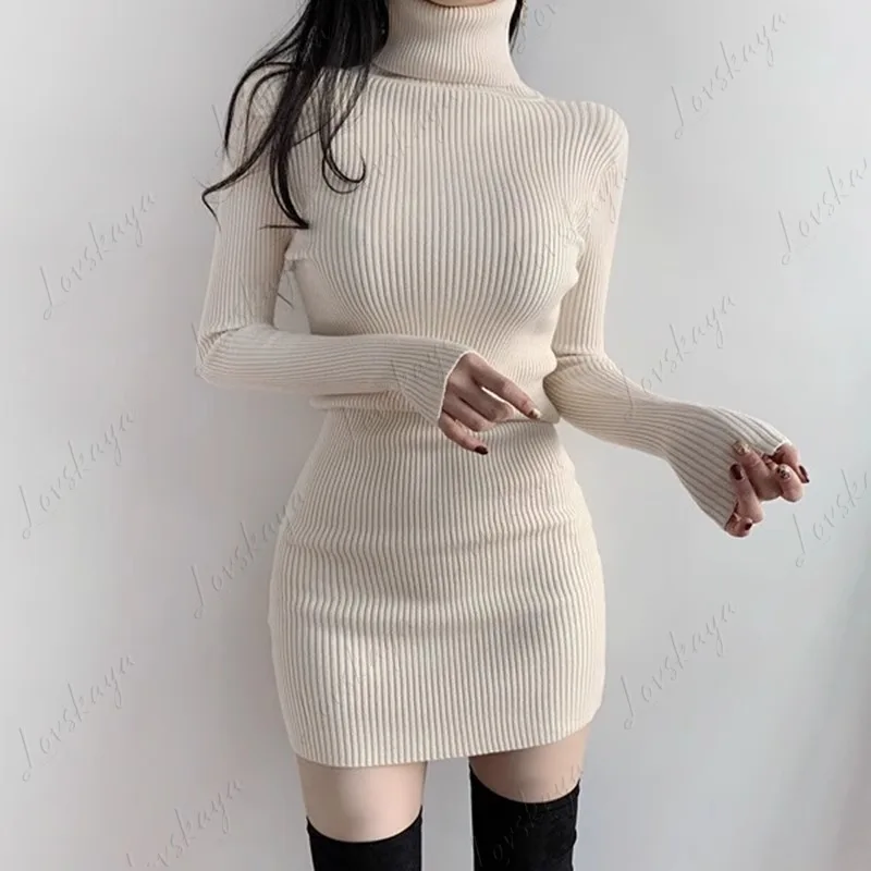 Winter New Small Fragrance Hip Short Skirt Black Inner Bottom Knitted Dress Women's Autumn and Winter