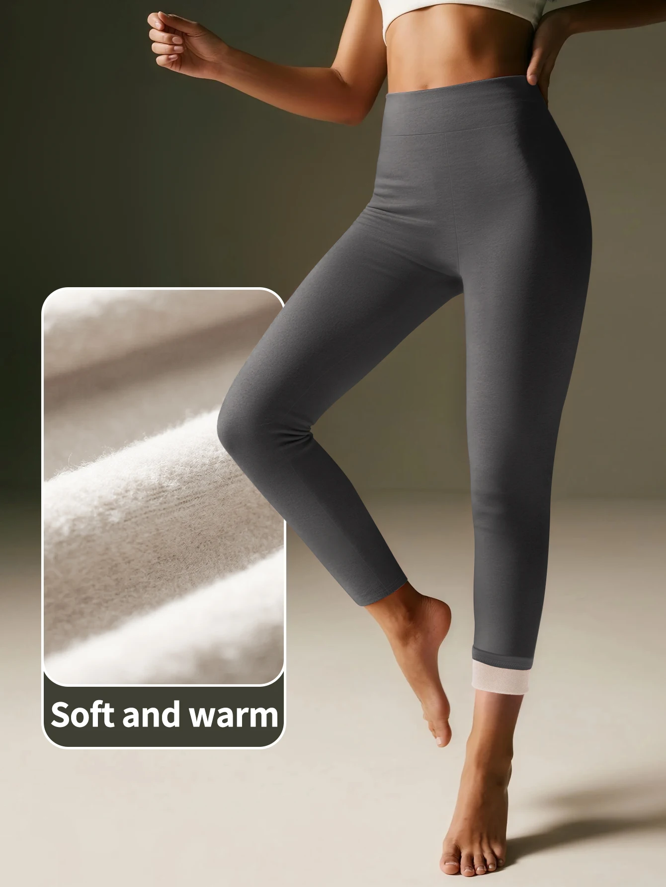 Dralon Thermal Winter Fleece Lined Slim Fit Stretchy Skinny Pants Women's Wear - Outside Cycling & Jogging Ladies' Trousers view 3