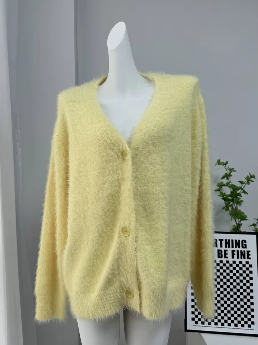 

Women's Y2K Vintage Crop Cardigans Solid Color Long Sleeve Button-Down Sweaters Fall Casual Basic Soft Knitted Coat