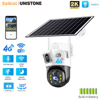 Saikiot V380 Pro 4K 4G Dual Lens Solar Camera WIFI Solar Powered CCTV Security Rechargeable Outdoor Waterproof V380 PTZ Camera