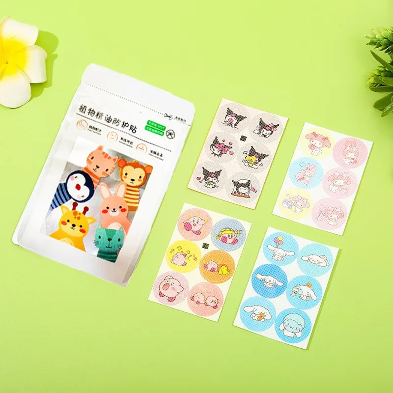 Sanrio Kitty Kuromi 12/16/19pcs Lightweight mosquito stickers for outdoor mosquito stickers for children, women, and men