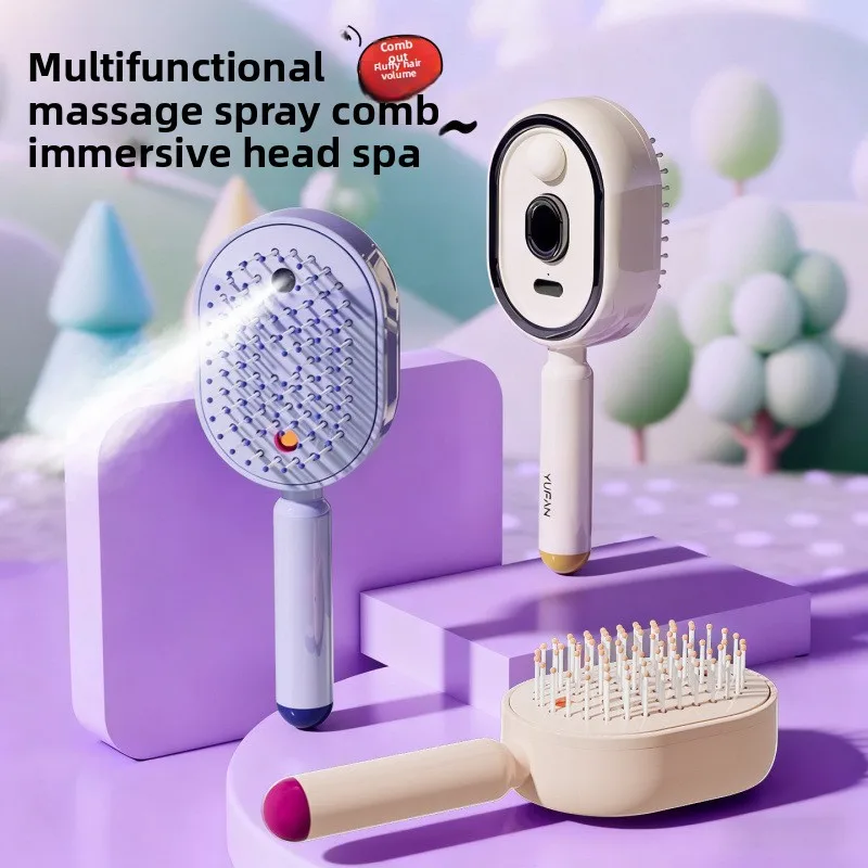 

Электрическая расческа-спрей с воздушной подушкой, антистатическая, с функцией распыления эфирных масел, самоочищающаяся, для распутывания и массажа волос