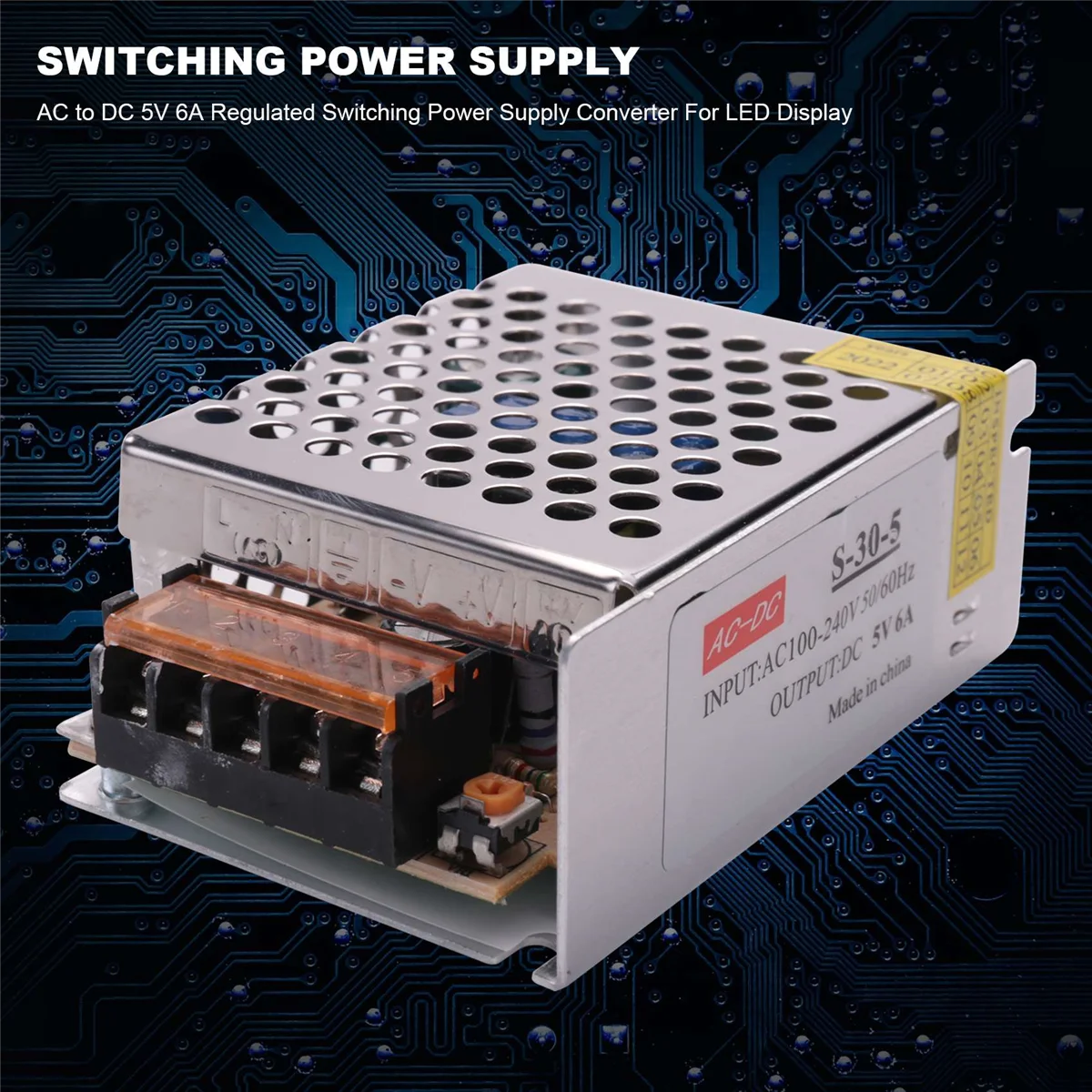 Top! AC do DC 5V 6A Regulowany zasilacz impulsowy do wyświetlaczy LED