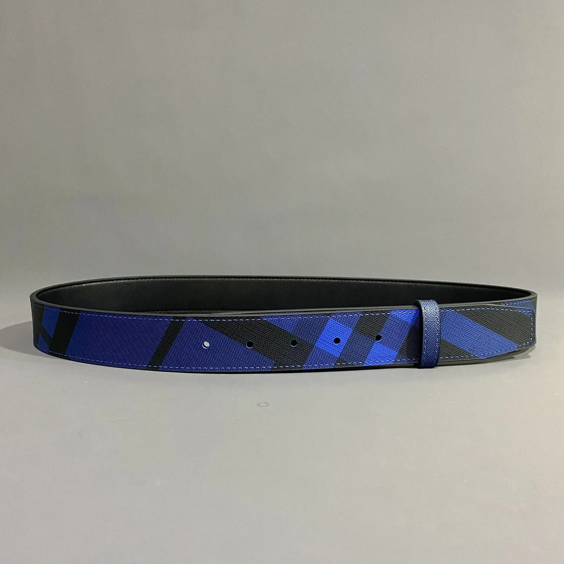 Double Side Top Grain Cowhide Genuine Leather Craft Lux Blank Belt Strap for Business Dress 3.5CM Width Diy Blue Color
