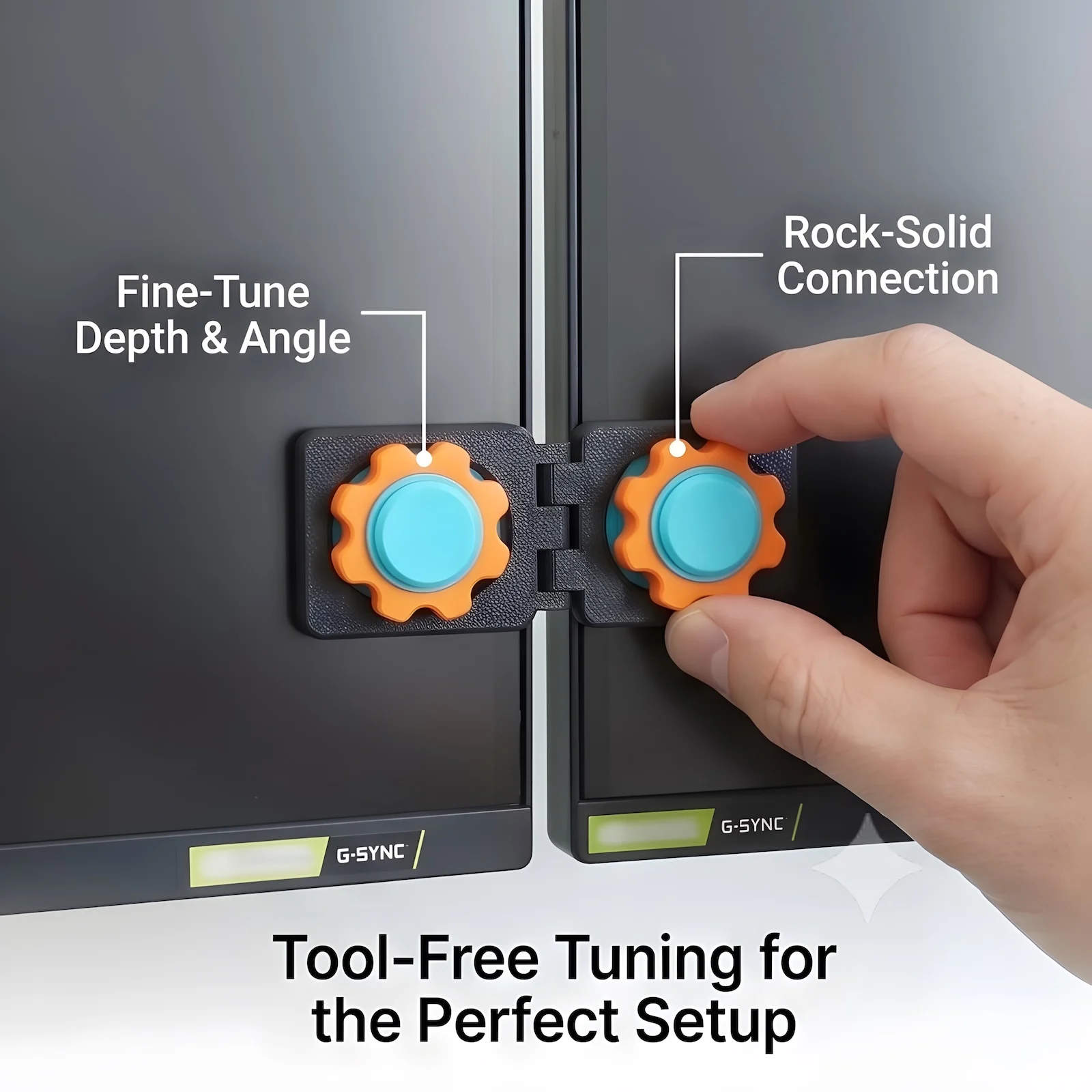 Universal Dual Monitor Alignment Clip Tool-Free Screen Connector Zero Gap Fixer Bracket Double-Sided Adhesive Mount Game Office