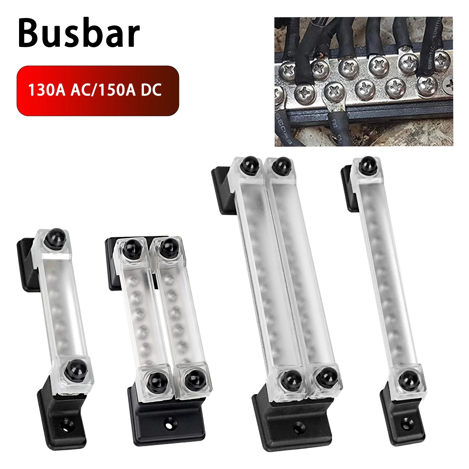 

150A New Terminal Block Negative Bus Bar 12V Power Distribution Block for Automotive Truck Boat Camper Van RV Boat Connection