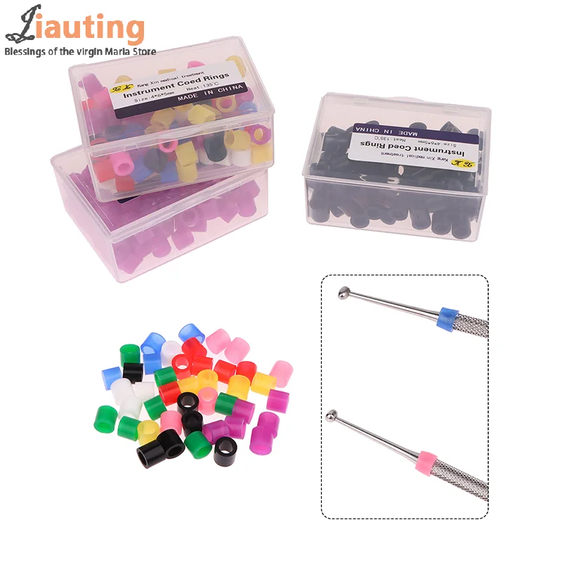 100 Pcs/Box Dental Silicone Instrument Color Code Rings Small Type Autoclavable Orthodontic Circle Multi-Color Silicone