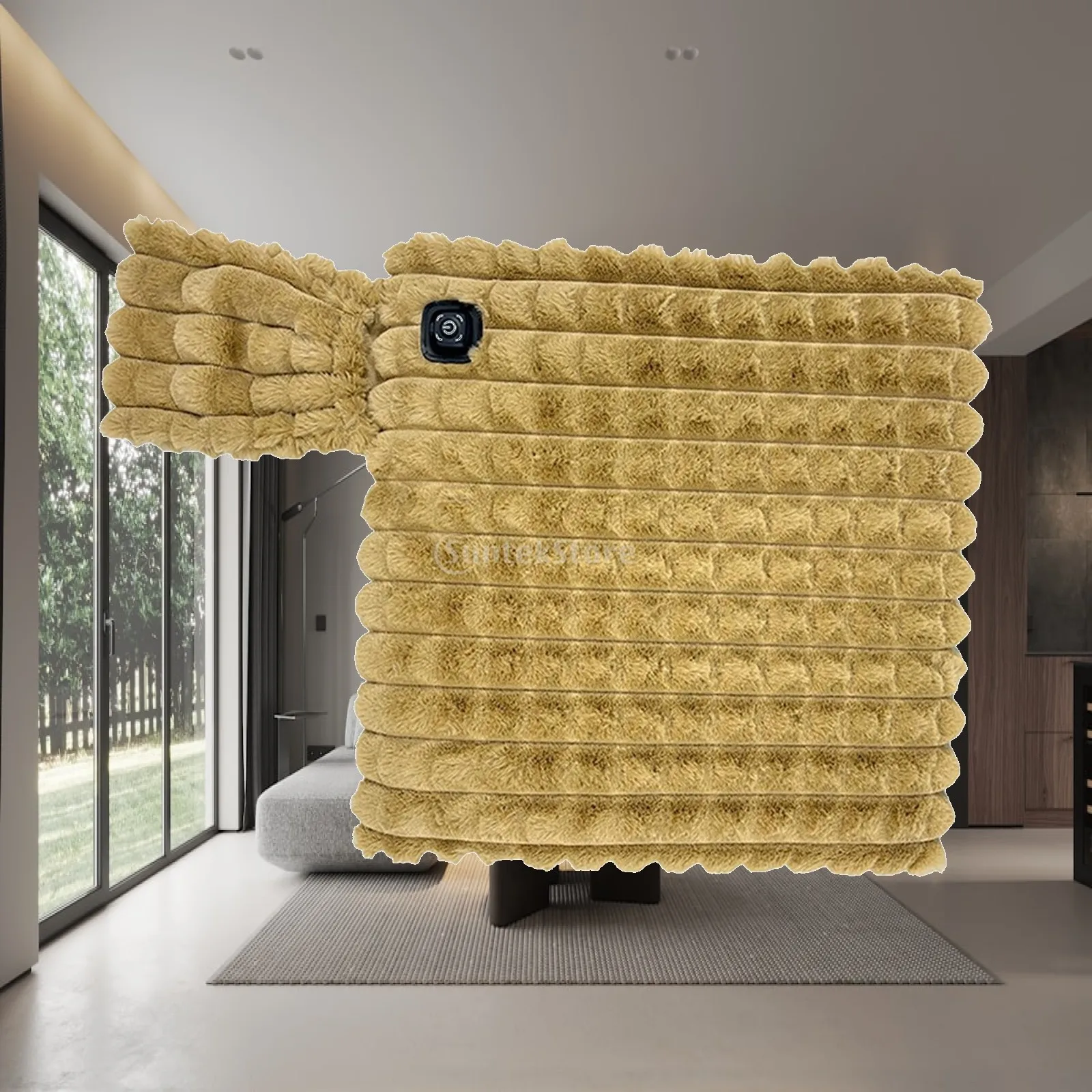 Soft Plush USB Heating Seat Cushion Washable Heated Chair Mat 3 Levels for Travel Outdoor Pet Bed