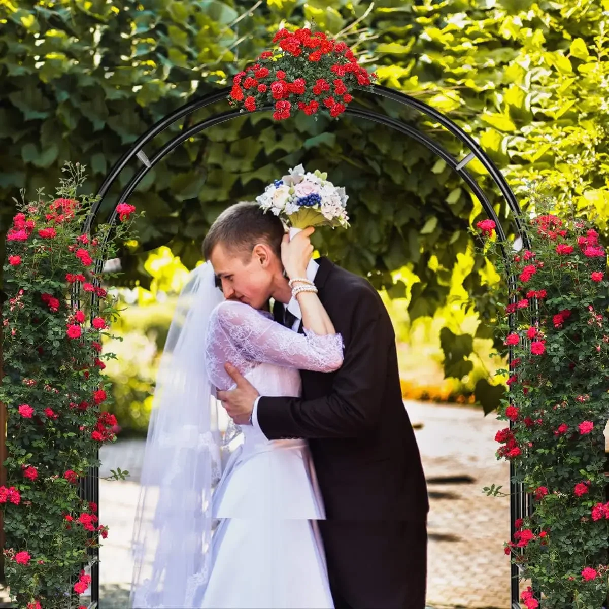 Metal Garden Arch, 7.2ft/86 Outdoor Arbor for Various Climbing Plant Flower, Arch Trellis for Wedding Garden Bridal Party