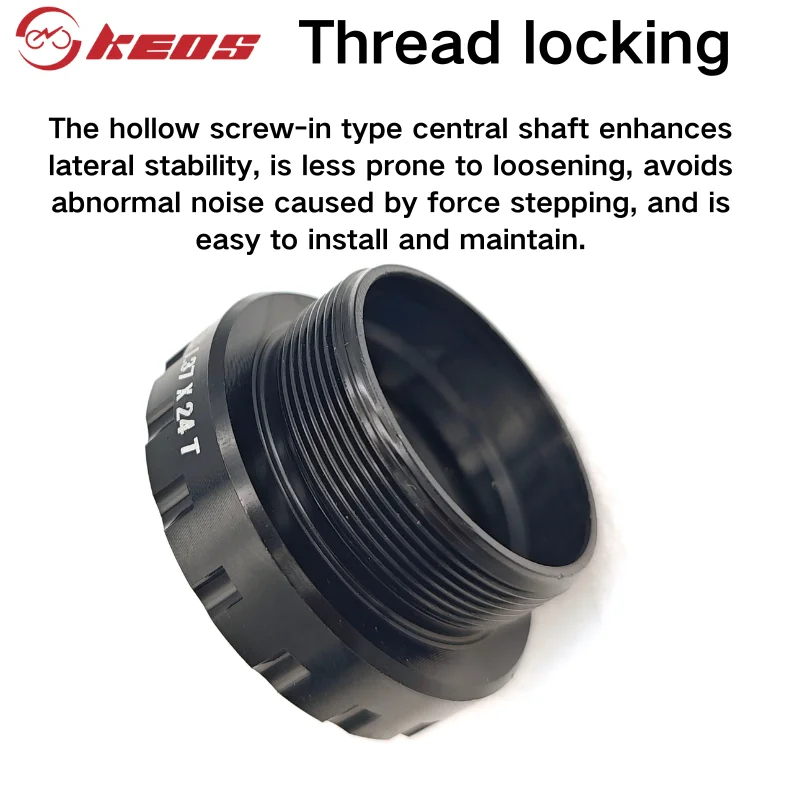 KEOS BSA Movimento centrale filettato 24mm Alluminio CNC compatibile con BB51 BB52 BB70 BBR60 MT800 per bici da strada di montagna BB68-73mm