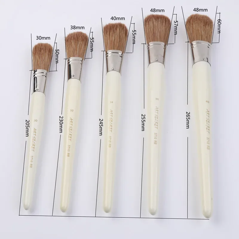 Artsecret High Grade Oil Painting Brush 3710RB Hog Bristle Long Hair Wooden Handle Brass Ferrule Stationery Art Artist Supplies