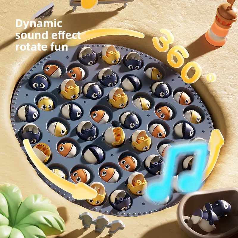 Gioco di pesca magnetico per bambini Giocattoli di pesca elettrici per bambini Ha musica Gioco di filatura Canna da pesce Educazione Giocattolo per regali di 3 anni per bambini