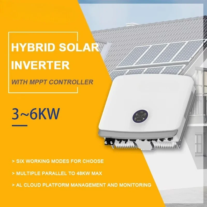Customized 9KW Panel System 6000WAC/DC Home Use Solar Power Inverter Battery Single MPPT Output for Deye
