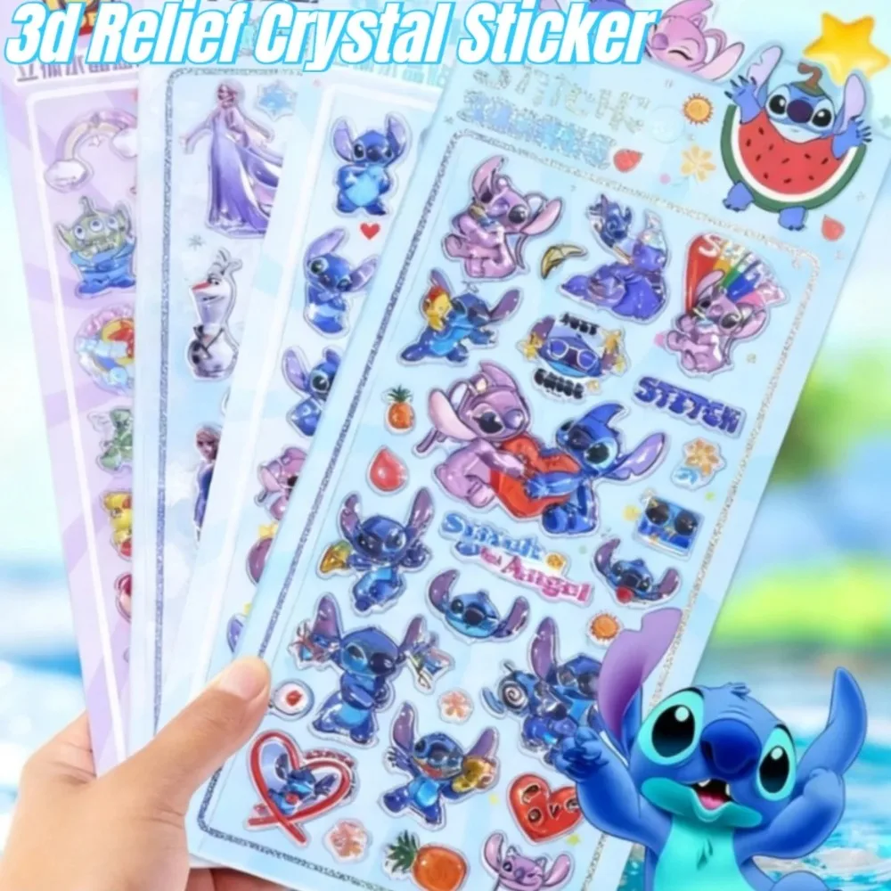 Adesivi 3D in Cristallo Kawaii Disney Lilo & Stitch Zootopia – Accessori Creativi per Premiare Studenti e Decorare Cover del Telefono