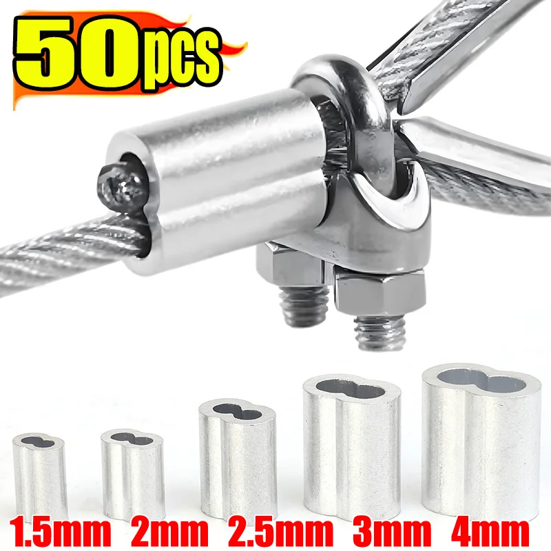 Double Hole Cable Crimp Sleeve Aluminum 8 Shaped Wire Rope Ferrule For Lifting Equipment Traction Devices Hardware Accessories
