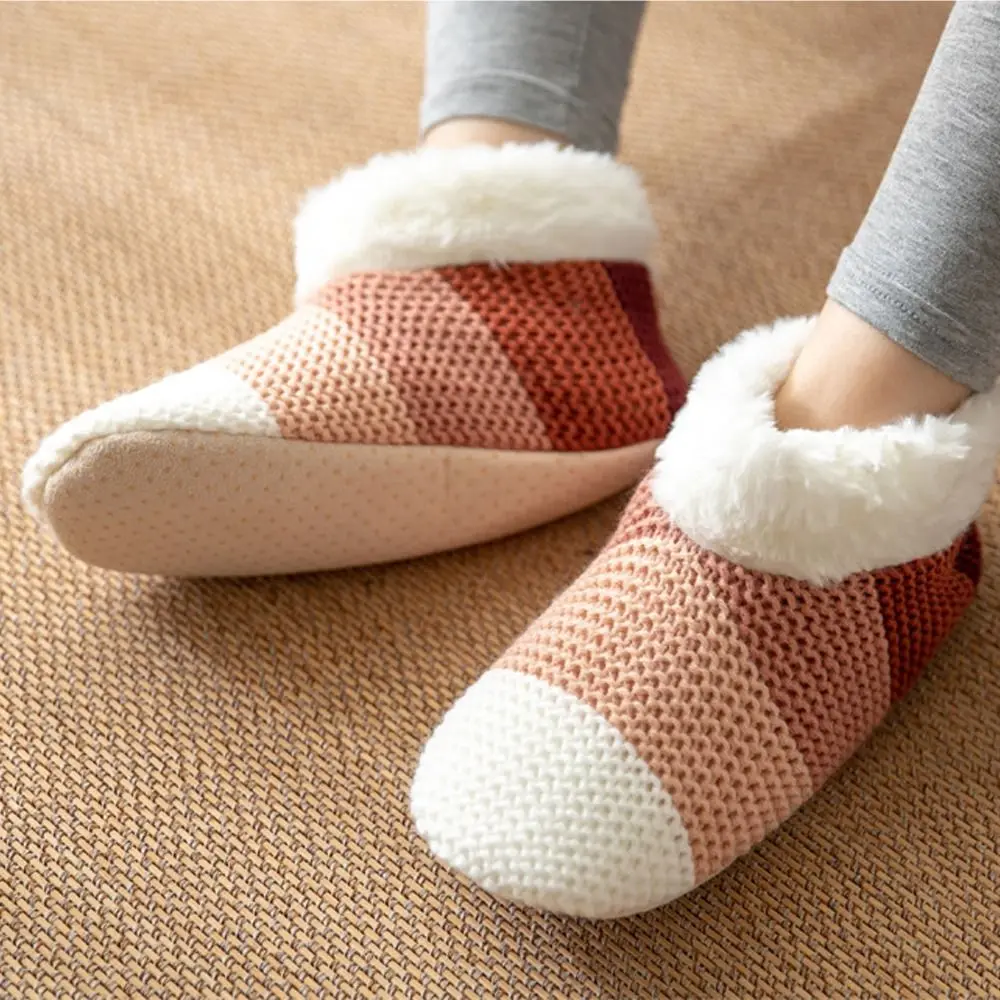 Handige winterwarme grip Fuzzy vloersokken Verdikte pluche zachte thermische sokken Antislip pantoffelsokken