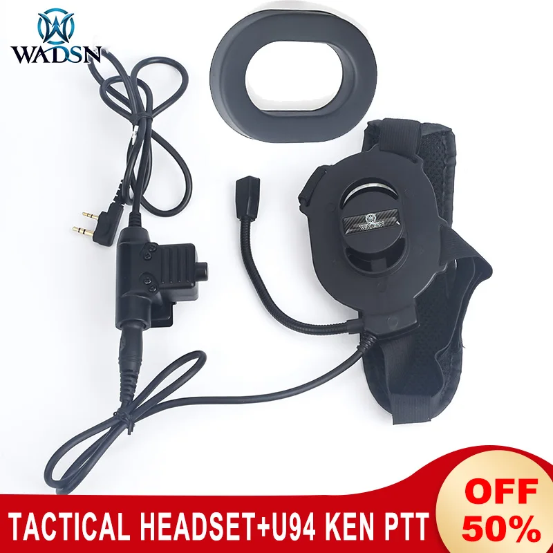 Wadsn Tactical Communication Bowman Elite II Headset Game Shooting Earphone U94 PTT for Kenwood Baofeng UV-5R Radio