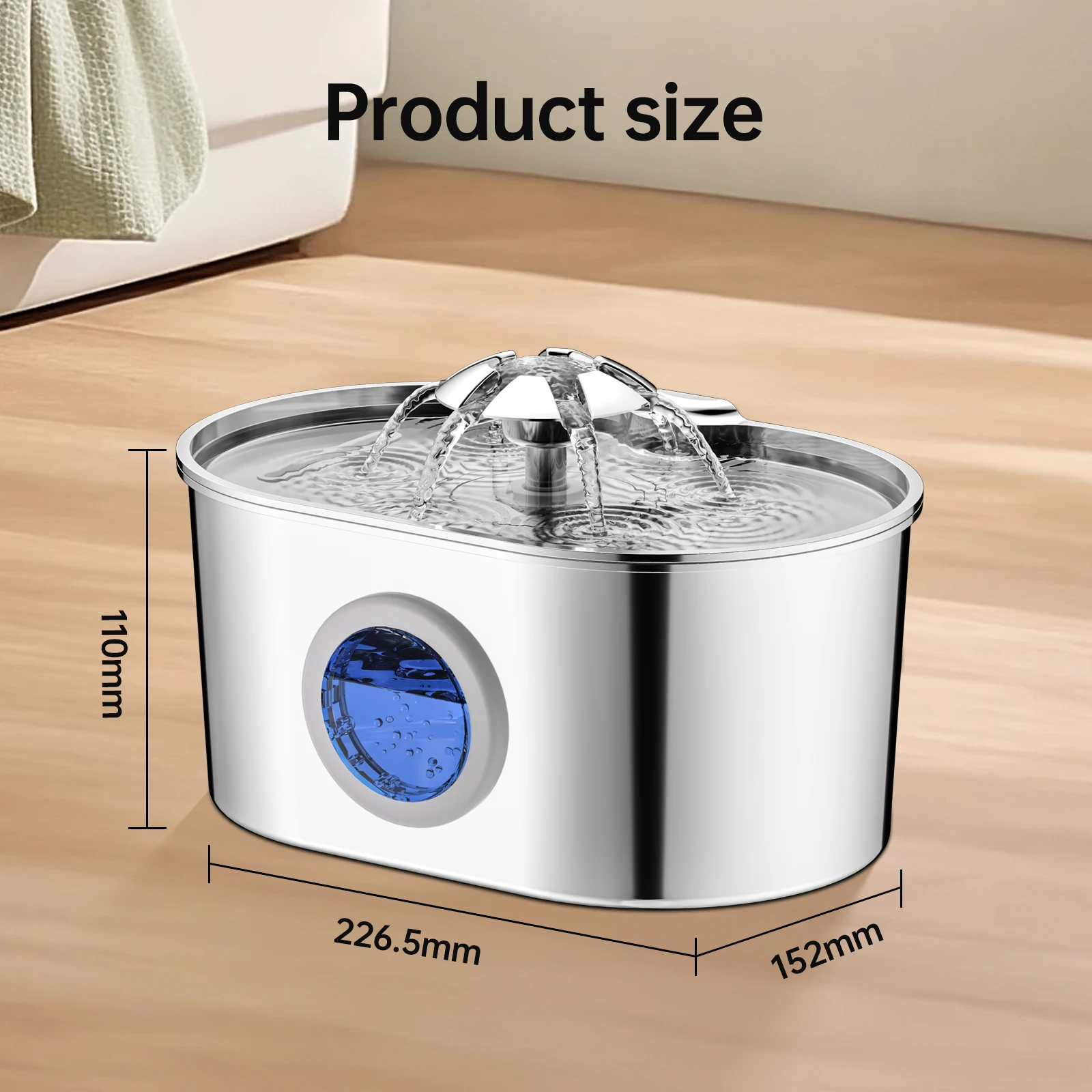 Automatic Cat Water Fountain Stainless Steel Pet Fountain Dog Water Dispenser With USB Electric Ultra-Quiet Pump Cat Supplies view 2