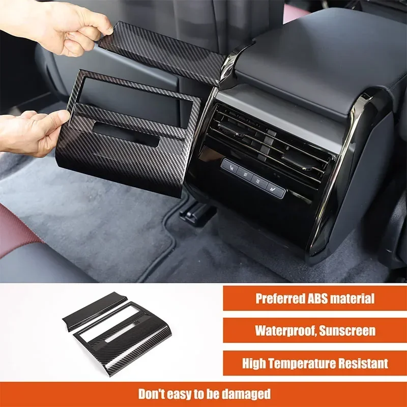 For Land Rover Range Rover Sport 2023+ ABS carbon fiber car rear air conditioning outlet frame sticker car interior accessories
