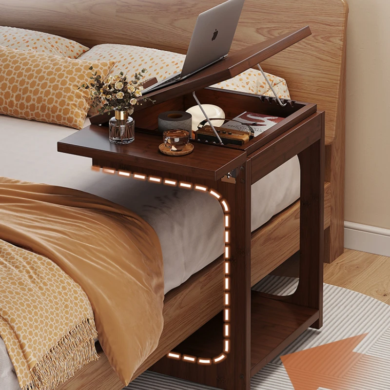 Minimalist Mobile Bedside Table Multifunctional Sofa Side Table with Storage for Balcony Tables Home