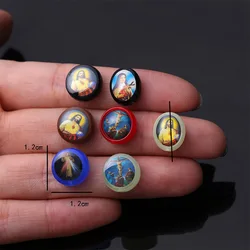 Religious icon hole beads Saint Benedict hollow beads religious charm big hole beads handmade bracelet jewelry