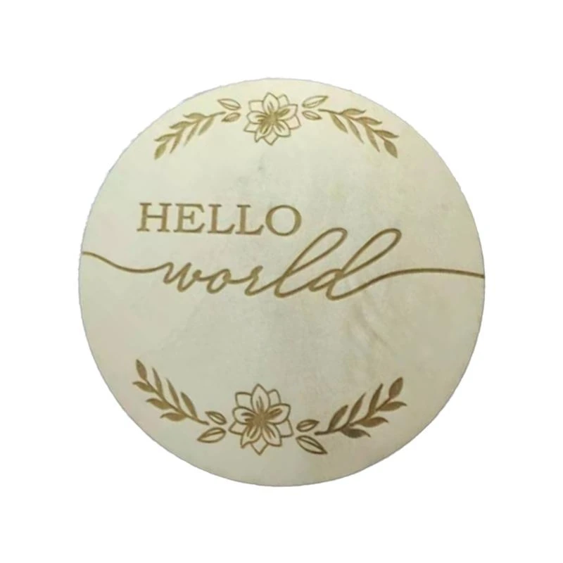 Carte mensili in legno J15U Carte annuncio nascita del bambino con disco circolare con pietra miliare stampate