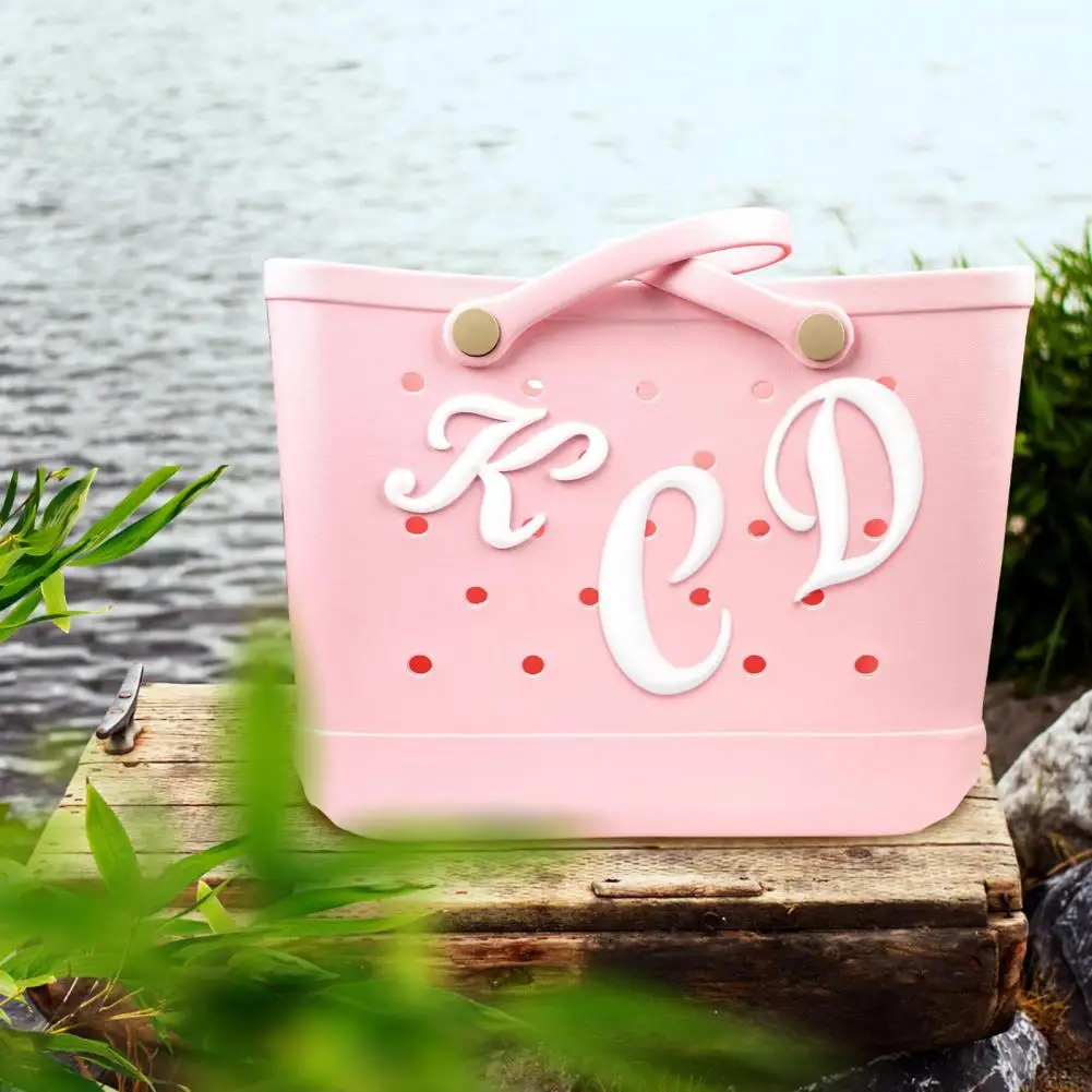 Alphabet Letters for Beach Bags Personalize Handbag with Decorative 3d Alphabet Letters Charms Diy Bag for Customizing