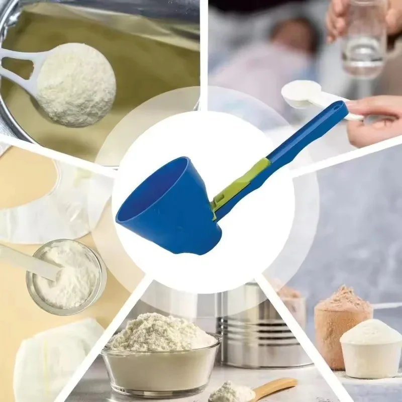 1pc No Spill Measuring Spoon Funnel Portable Protein Powder Scoop for Sports Drink Baby Formula Refill Anti Mess Tool - view 3