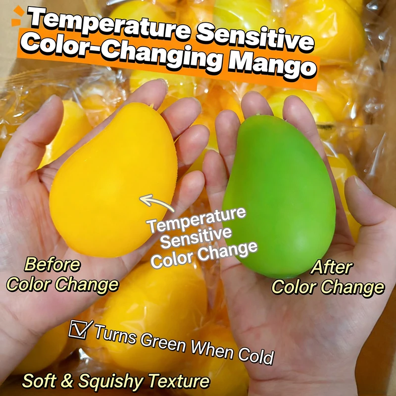 

Забавный антистресс-мялка в форме манго: сенсорная игрушка-антистресс, имитация фрукта, подарок для снятия напряжения