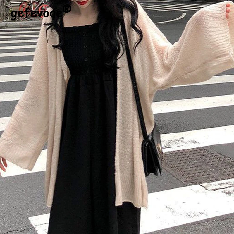 Women Summer Simple Oversized Thin Sun Protection Knitted Cardigan Female Casual Solid V Neck Long Sleeve Tunic Sunscreen Jacket