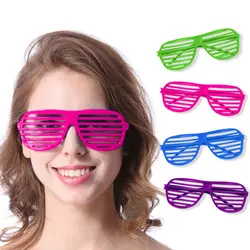 Color Shutter Glasses Neon Slotted Sunglasses 80's 90's Themed Party Decorations Supplies For Kids Rock Birthday Party Decors