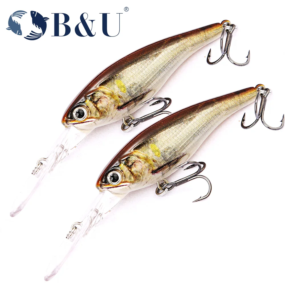 

B&U 3D Printing Shad Suspending Minnow Hard Lure Artificial Fishing Lure Jerkbait Wobblers Bass Pike Swimbait Fishing Lures