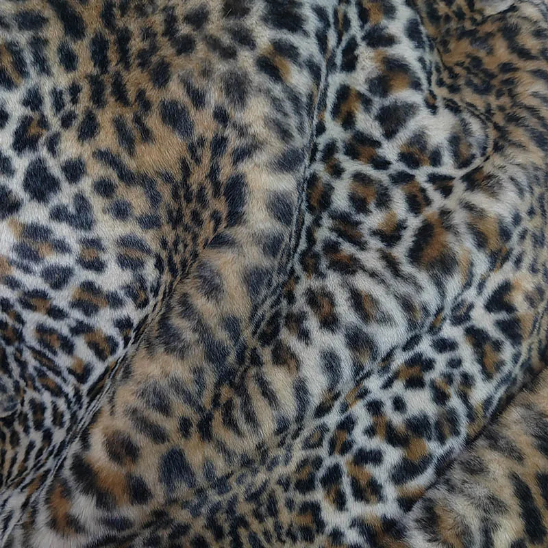 Mixed Faux Fox Fur Fabric, 1.2cm Hair Leopard, Tiger Pattern, Plush, Sewing, DIY Home Decoration, Carpet, New, Brown-Grey-White