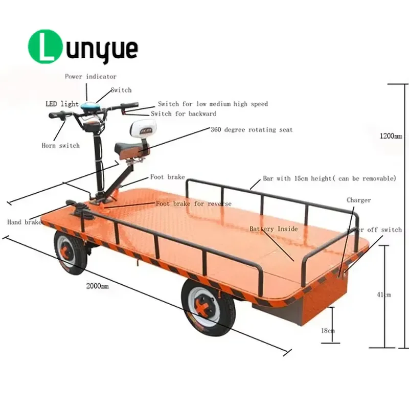 Customizable Electric Lifting Platform Trolley Four Wheel Steel Hydraulic Lift Battery Powered Workshop Cart Service
