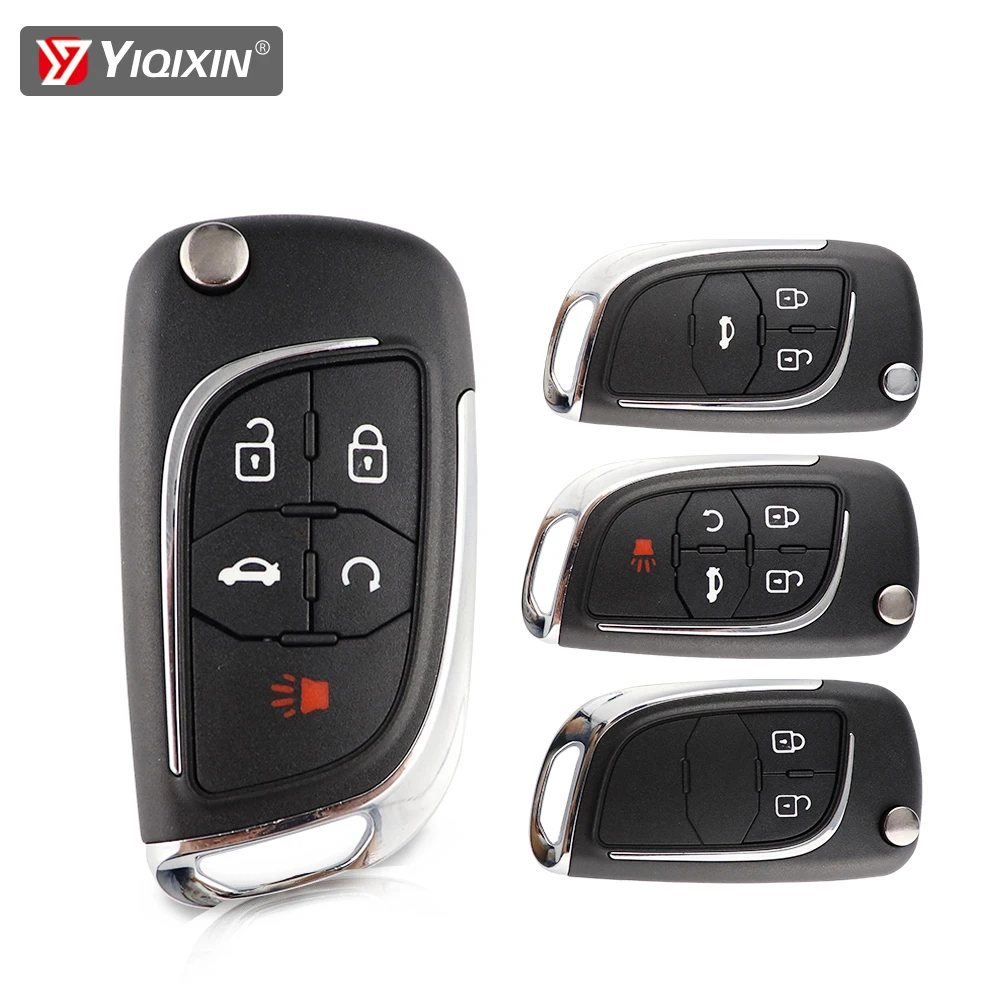 YIQIXIN Modified Folding Car Key Shell For Chevrolet Cruze Epica Lova Camaro Aveo Mailbu 5 Buttons Flip Key Remote Fob Case