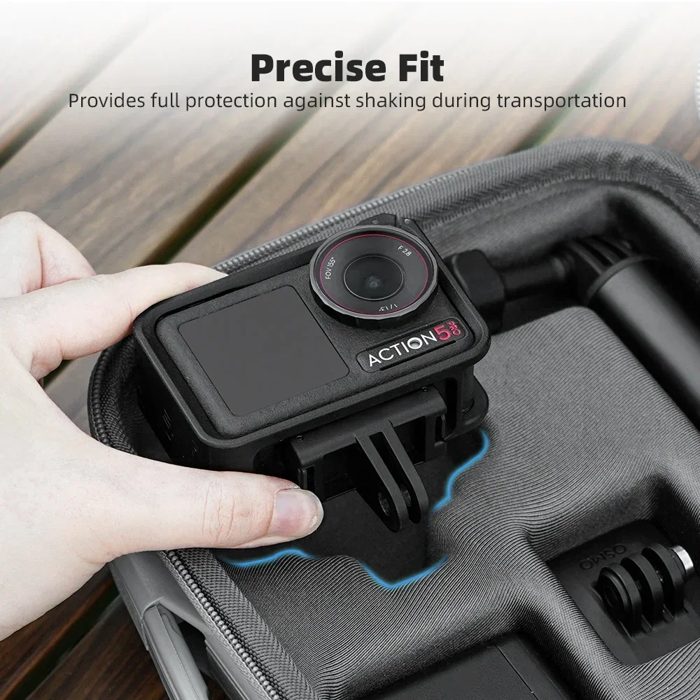 Bolsa de almacenamiento Flymile para cámara DJI Action 5 Pro, caja de transporte de alta capacidad, accesorios de Estuche de transporte anticaída y resistente a derrames