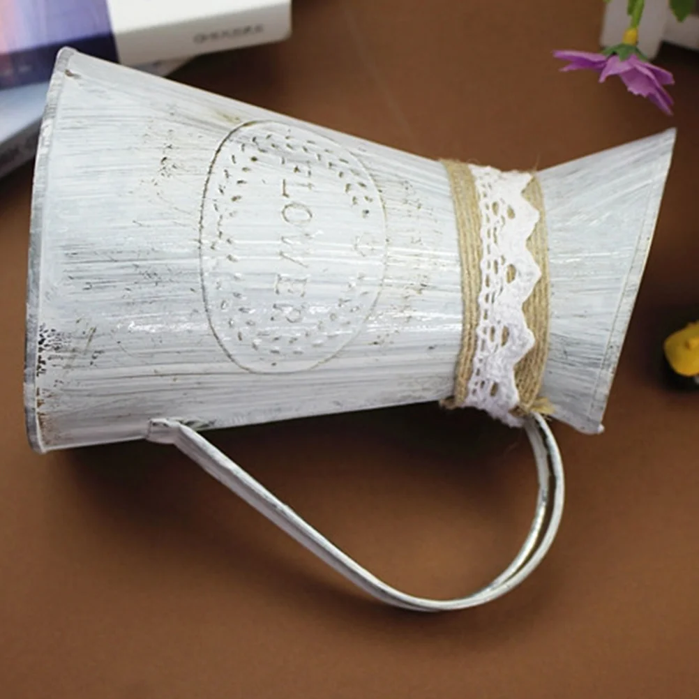 

Pot Iron Vase Chic Flower Jug Flower Jug For Artificial Flowers Shabby Chic Pitchers Home Decor Pitcher Vase