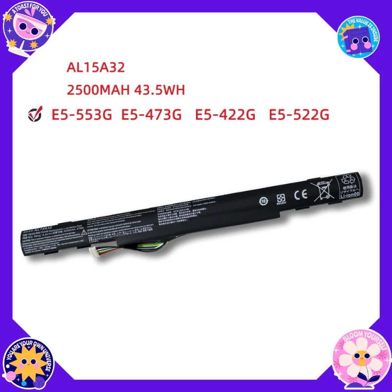 AL15A32 Laptop Battery For Acer Aspire E5-422G 472 E5-473 E5-473G E5-522 522G E5-532 E5-532T E5-573G E5-553G V3-574G