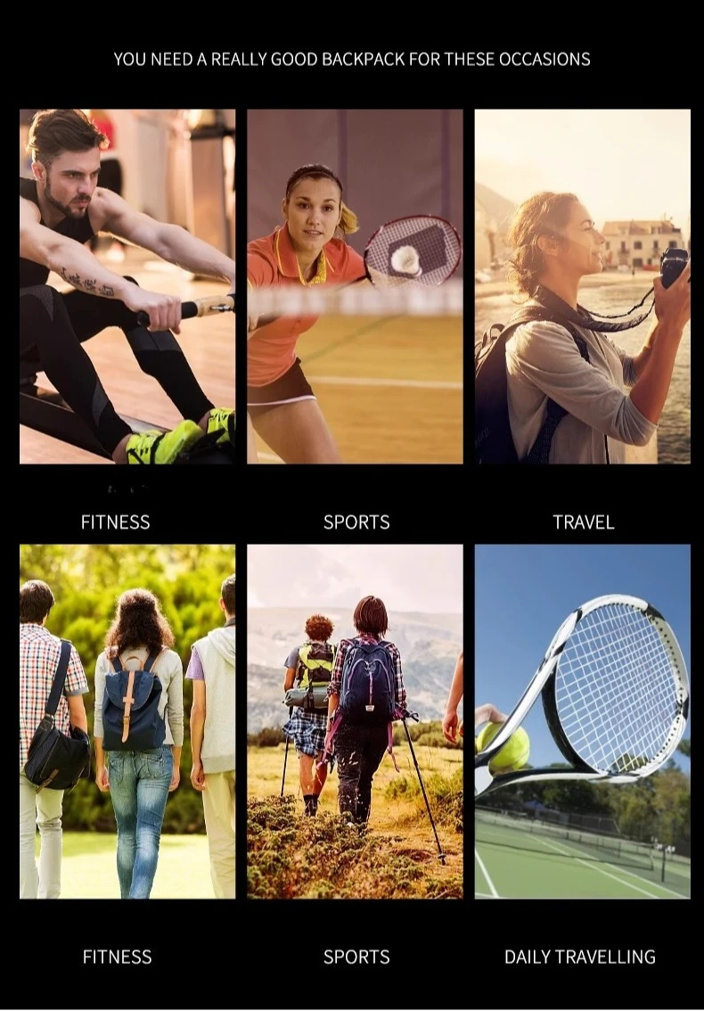 Badminton Bag Sports Backpack Storage Tennis Racket Bag with Independent Shoe Compartment Schoolbag Travel Sports Fitness Bag