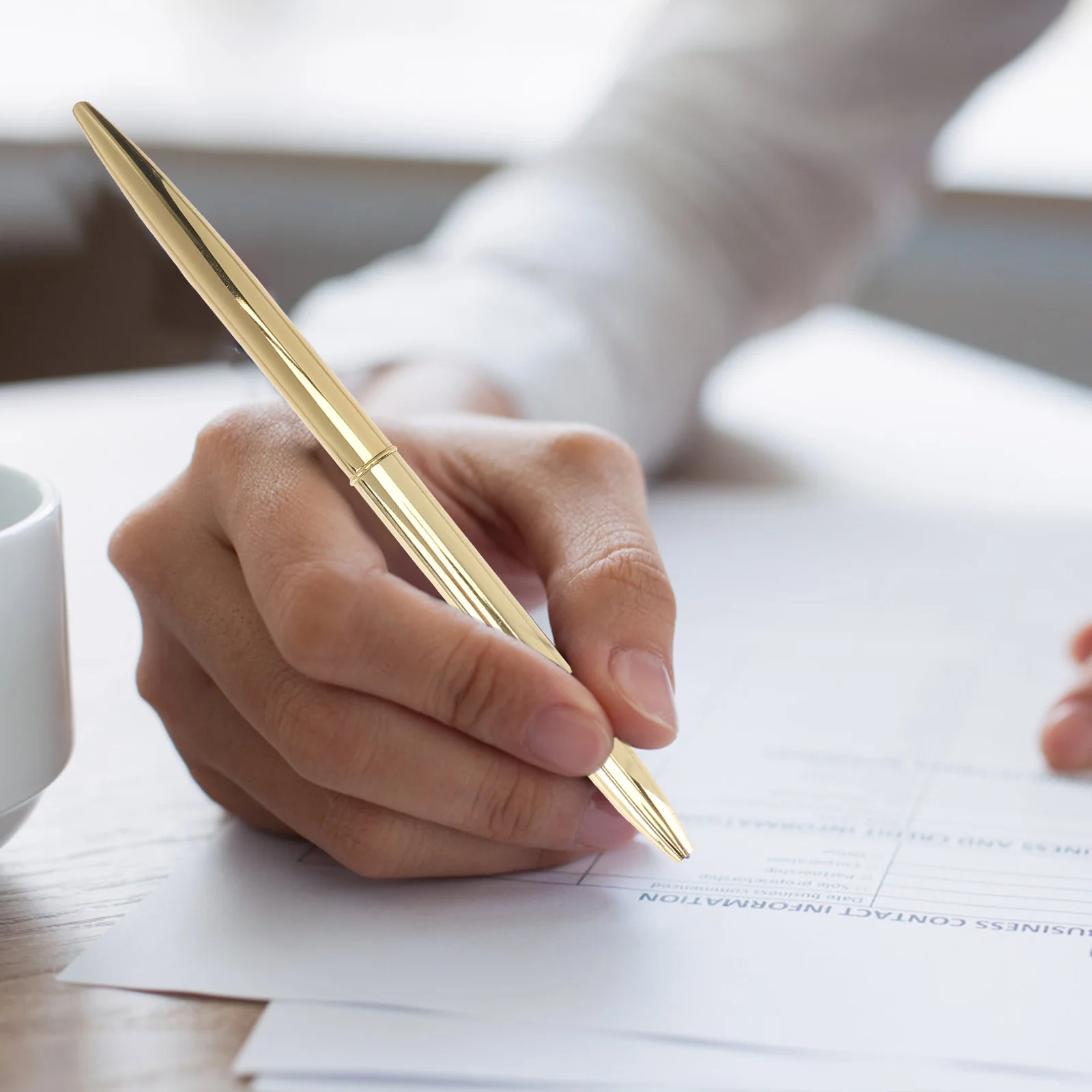 

6 pcs Metal Ballpoint Pen Lightweight Design Sleek Black Ink For School Office Business Stationery Supplies Gift