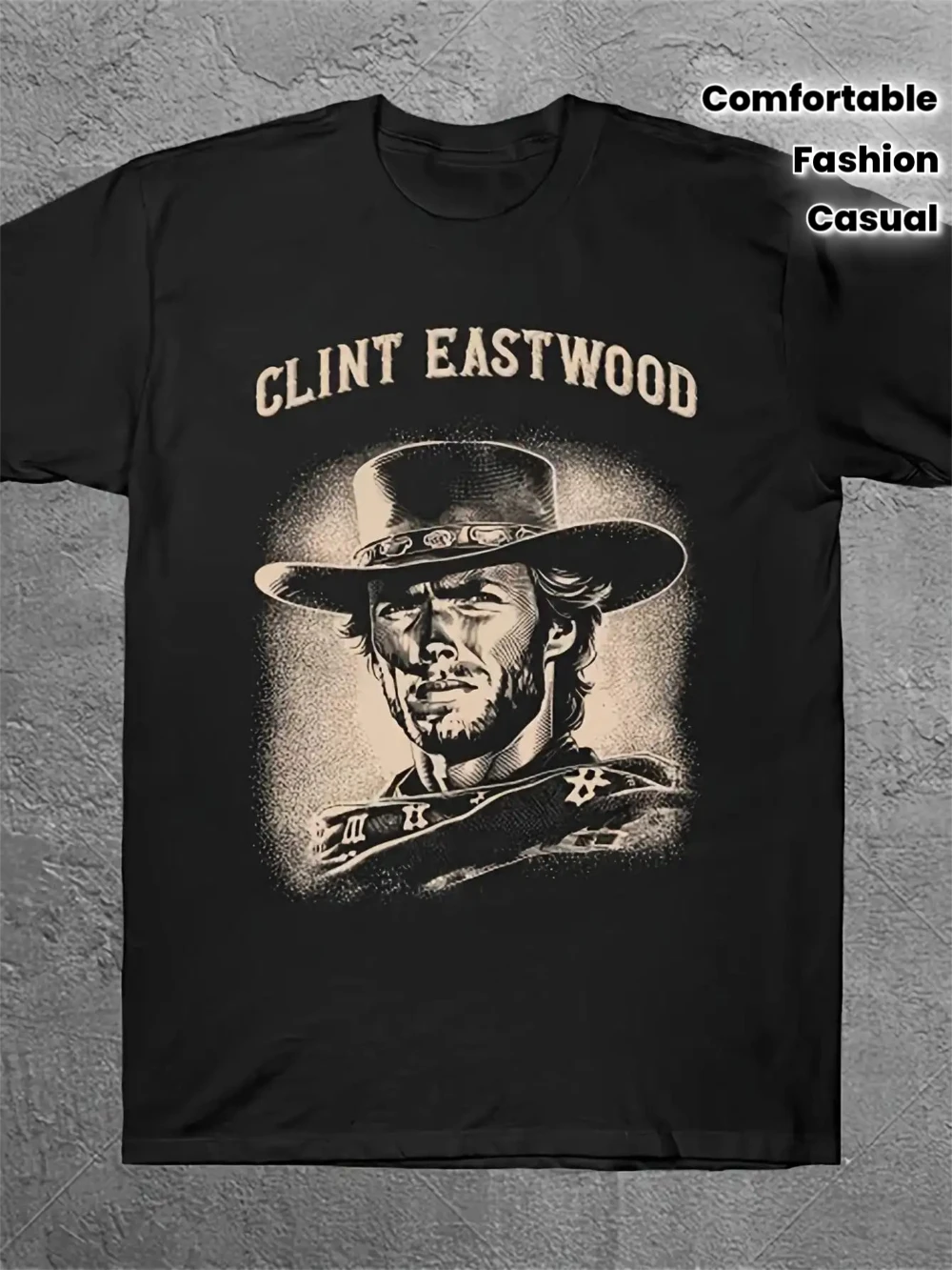LocalEastwood Herren Clint Eastwood Vintage Western T-Shirt Retro Cowboy Grafik T-Shirt Baumwollshirt Ganzjahres-Westernfilmfans