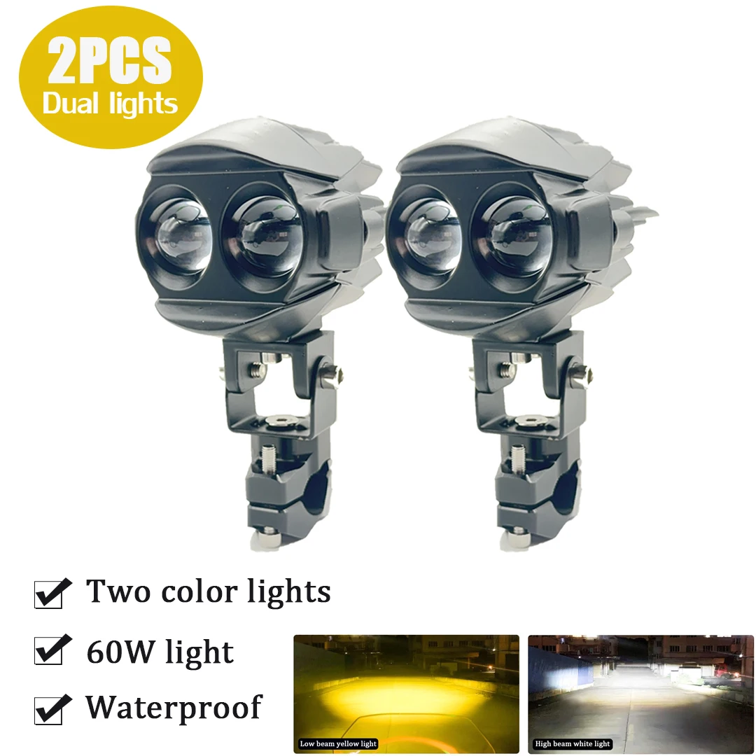 

2pcs Headlight With Switch LED Driving Lights Waterproof for 12V--84V Electric Scooter DT3 Victor Thunder Motorcycle Modified