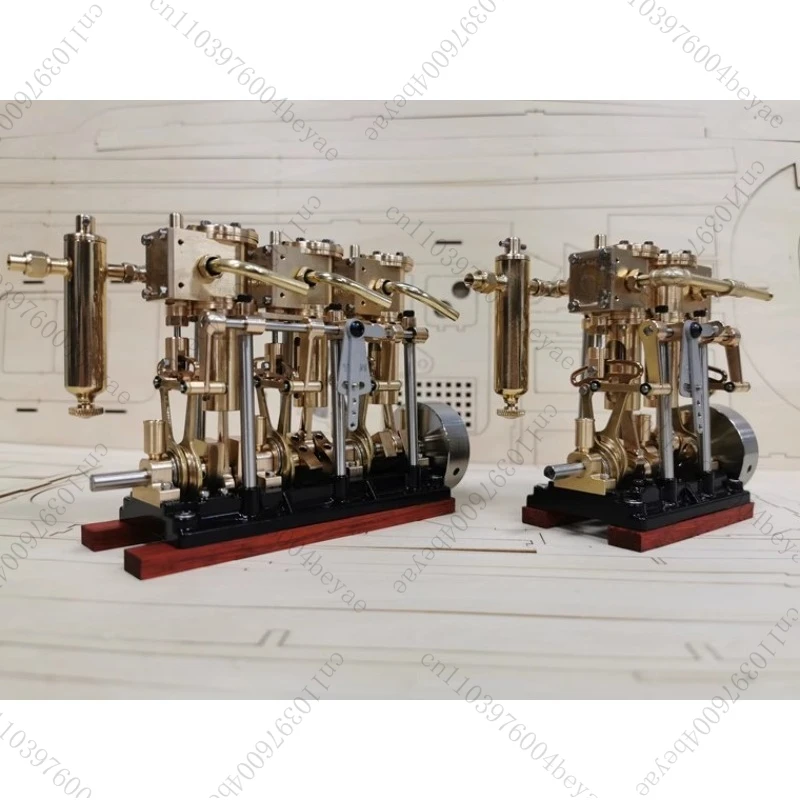 Double Cylinder Three Cylinder Steam Engine High Torque Steam Ship Engine Model Science Experiment Mechanical Display Model 1PC